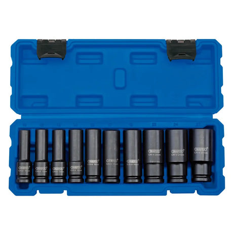Draper Metric Deep Impact Socket Set, 1/2" Sq. Dr. (10 Piece)