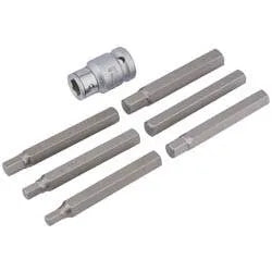 Draper 6 Mm - 12 Mm Hexagon Bit Set and Holder 1/2" Sq. Dr. (7 Piece)