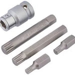 Draper 1/2" Sq. Dr. Spline Bit Set (5 Piece)