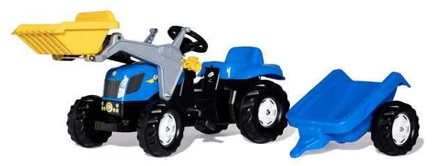 Rolly New Holland Kids Pedal Tractor with Loader & Trailer
