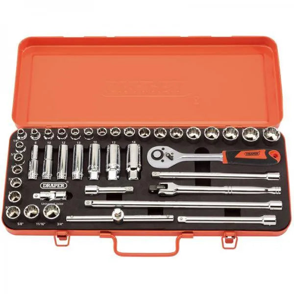 Draper Retro Edition Socket Set 3/8" Drive 40 Piece