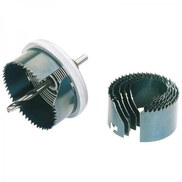 Draper 32 -63mm 7 Piece Hole Saw Kit Carbon Steel for Wood and Plastics