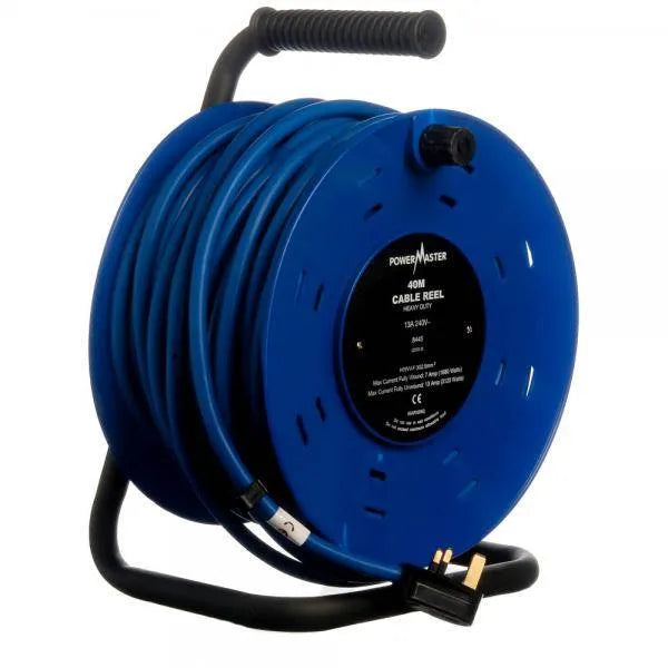 Heavy Duty Powermaster Cable Reel 40m 13 Amp 2 Gang