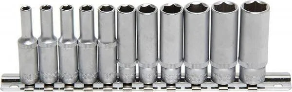 BGS 11-Piece Set Deep Sockets Long 4-14 mm