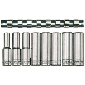 Teng Tools 8 Piece 12 Point Deep Socket Clip Rail