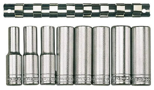 Teng Tools 8 Piece 12 Point Deep Socket Clip Rail