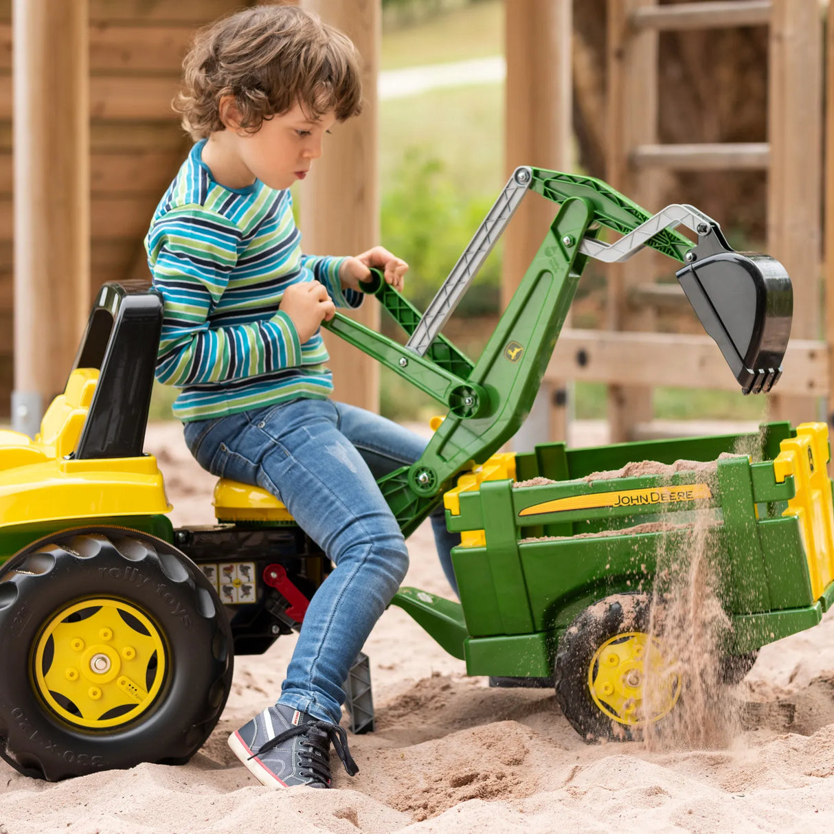 Rolly John Deere Green Backhoe