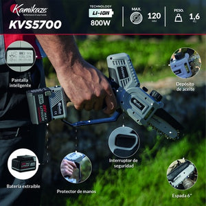 Pulmic Power Kit: Pulmic 15L Electric Sprayer + Kamikaze KVS5700 Pruning Chainsaw + Battery and Triple Charger