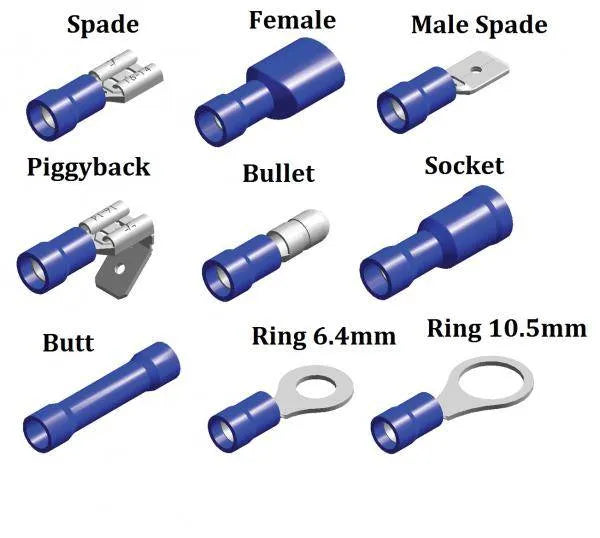 Blue Terminals Individual Packs of 10 - Spade