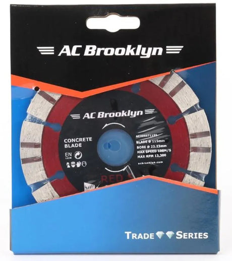 AC Brooklyn 115mm Diamond Blade Red S Series - High-Precision Cutting Blade for Concrete & Masonry (22.23mm Bore)
