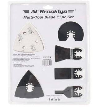 AC Brooklyn 15pc Multi Tool Blade Set AC205MTB104 - Universal Oscillating Saw Blades