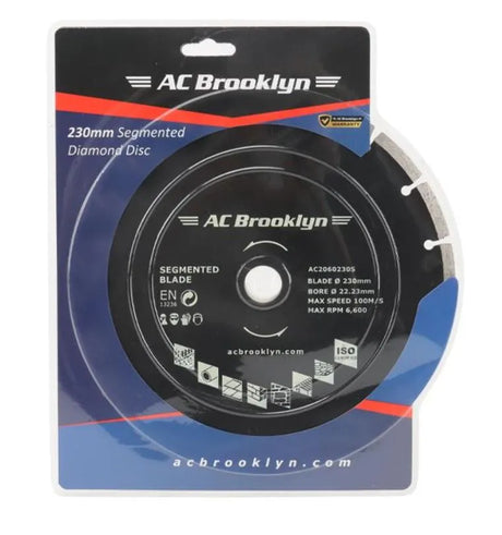 AC Brooklyn 230mm Segmented Diamond Disc - High-Performance Cutting for Masonry & Concrete