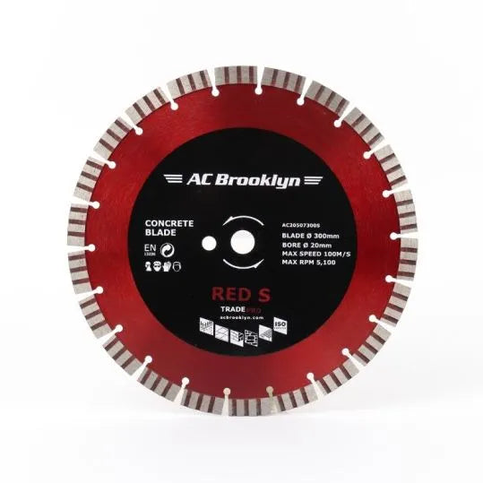 AC Brooklyn 300mm Diamond Blade Red S Series - 20mm Bore 