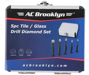 AC Brooklyn 5PC Diamond Tile and Glass Bit Set - Precision Drilling for Ceramic, Glass & Tile Surfaces