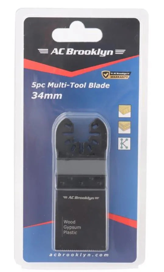 AC Brooklyn 5pc Multi Tool Blade Set 34mm AC205MTB100 - Universal Oscillating Blades