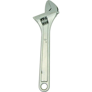 Jefferson 8" Heavy Duty Adjustable Wrench - High-Carbon Steel, Nickel-Plated Finish