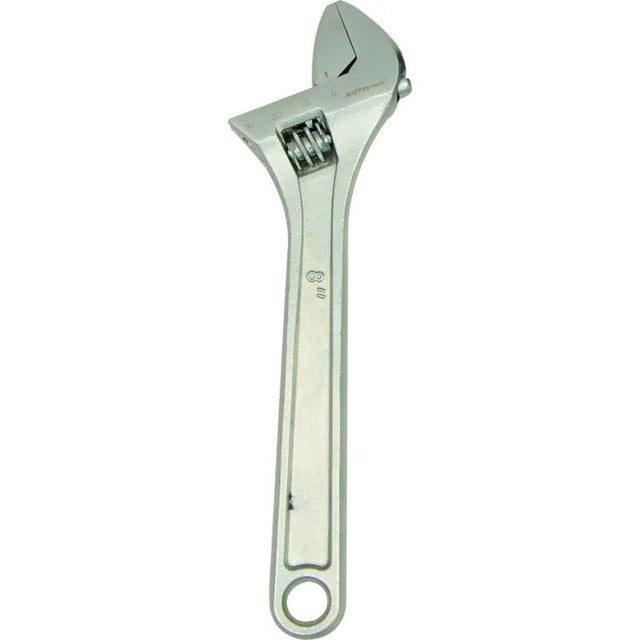 Jefferson 8" Heavy Duty Adjustable Wrench - High-Carbon Steel, Nickel-Plated Finish