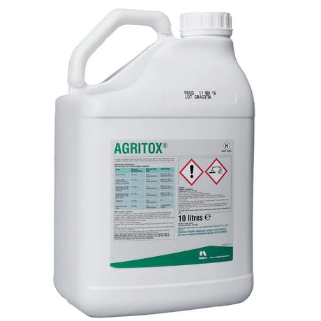 Agritox 10L MCPA Grassland Weed Killer - Controls Broad-leaved Weeds and Soft Rush