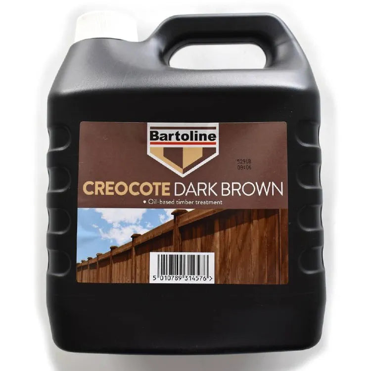 Bartoline Creocote Dark Brown Wood Treatment 4L - Weatherproof Exterior Wood Preserver