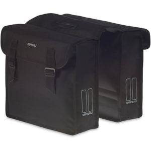 Basil Mara Double Pannier Bag - 26L | Black | Water-Repellent Bicycle Storage