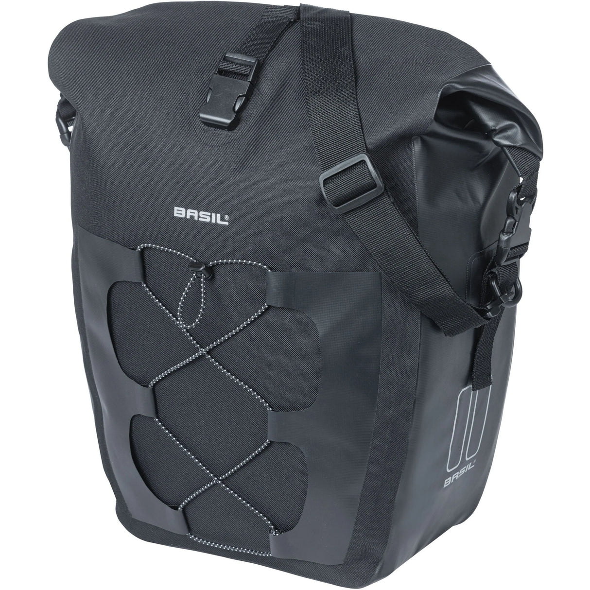 Basil Navigator Waterproof Pannier Bag - Large 25-31L | Black | Single Side