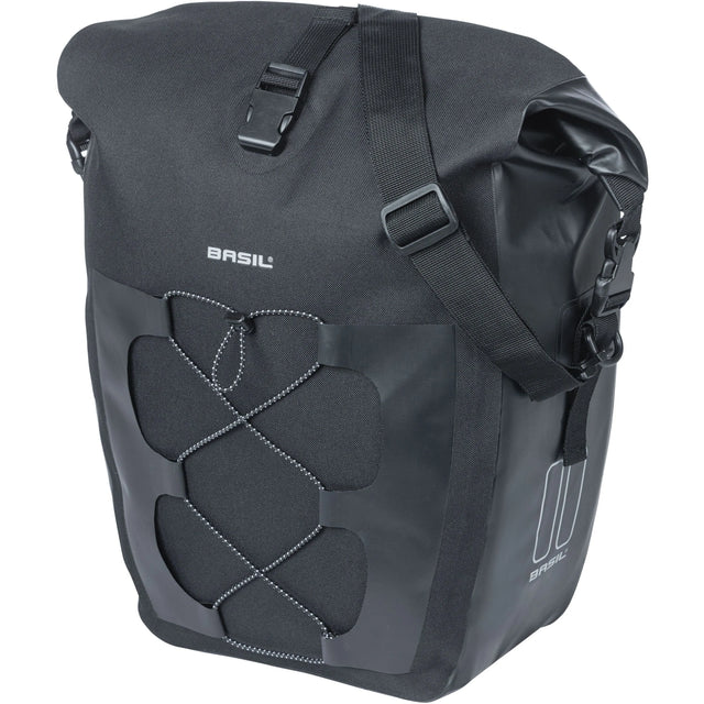 Basil Navigator Waterproof Pannier Bag - Large 25-31L | Black | Single Side