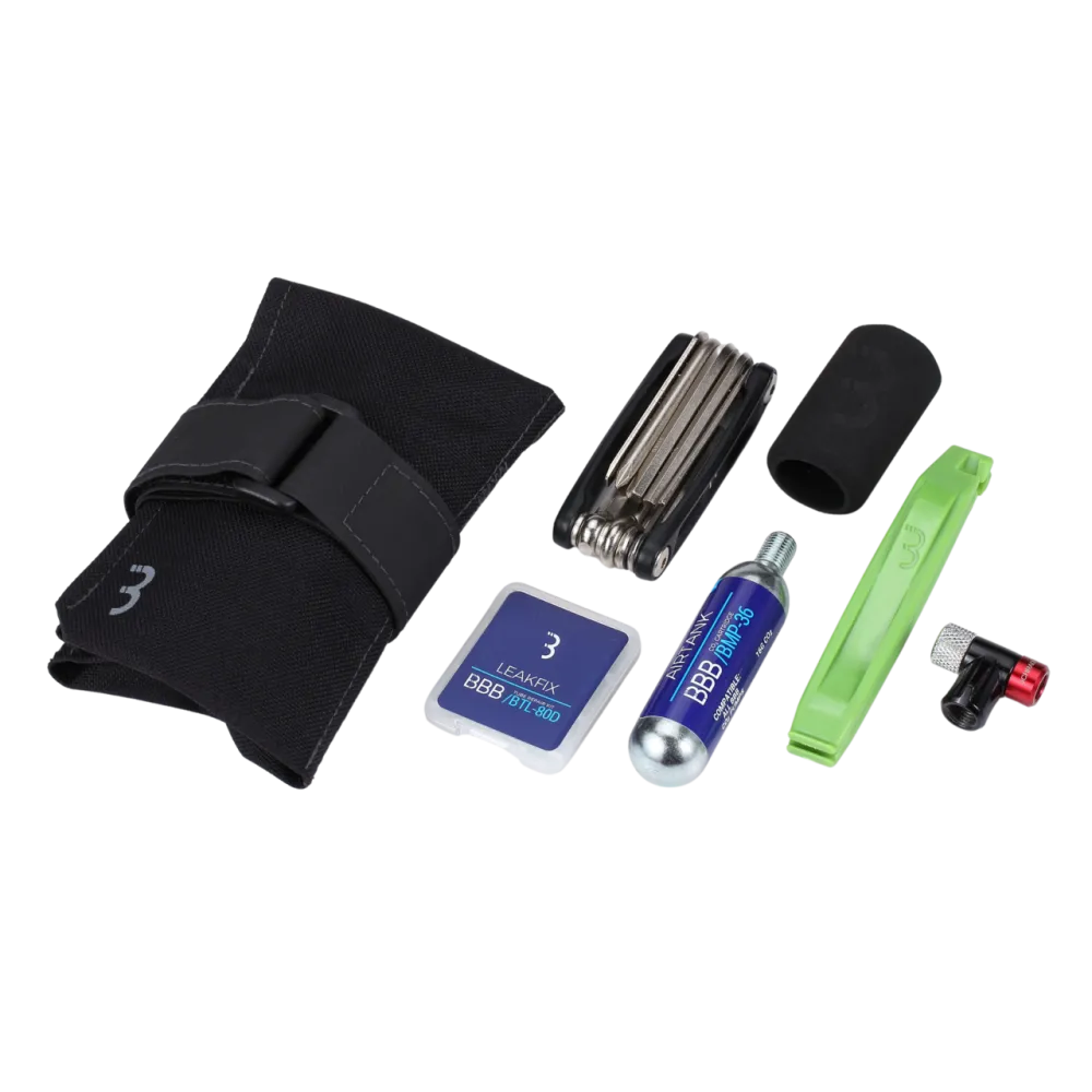 BBB BSB-59 CombiSet RollPack CO2 Saddlebag Toolkit | Complete CO2 Kit for Offroad Adventures