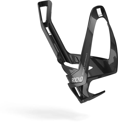 Rocko Carbon Bottle Cage - Gloss Black/White | Lightweight & Italian-Made