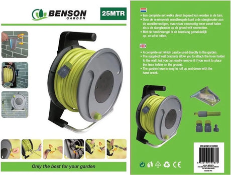 Benson Hose Reel Set 2 In 1 - Includes 25m Hose