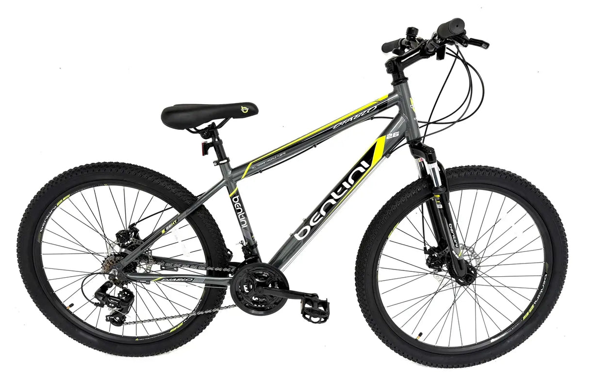 Bentini Diablo 26" Mountain Bike - 14" Alloy Frame, Shimano 21 Speed, Disc Brakes