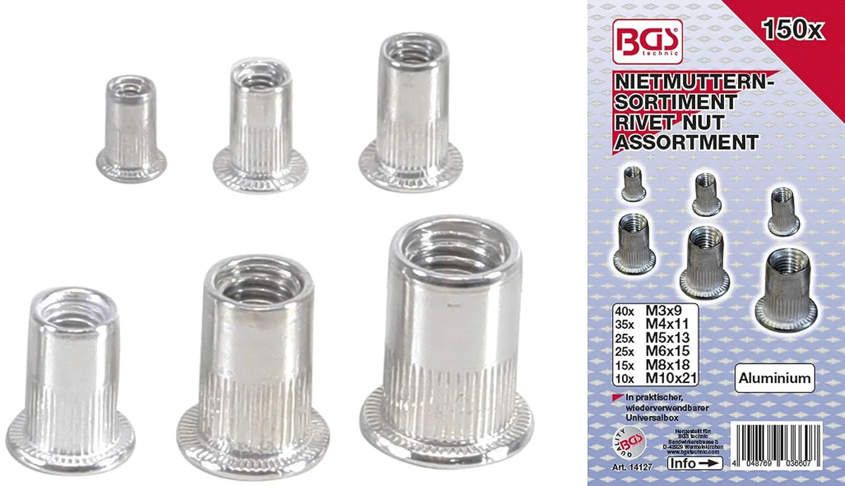 Rivet Nuts Assortment - 150 pcs.