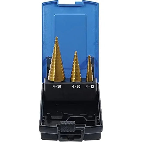 Step Drill Set, Titanium-Nitrided, Ø 4 - 30 mm, 3 pcs 