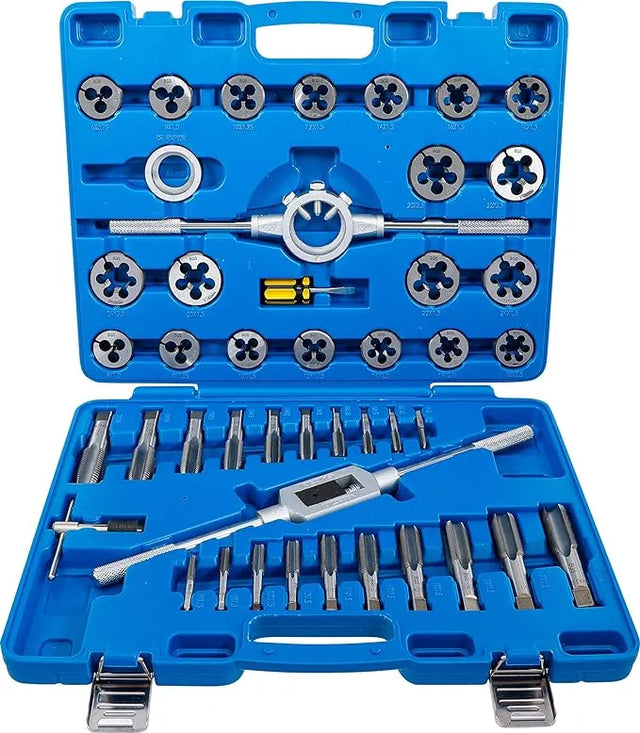 Tap and Die Set, M6 - M24, 45 pcs | GCr15 Steel, Internal & External Threads