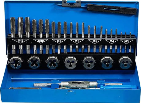 Tap and Die Set, 32 pcs | M3 - M12, HSS G Steel, DIN 352 & 223
