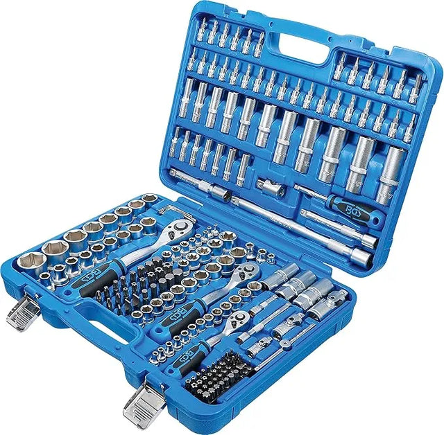 BGS 2243 Socket Set, 192-Piece Hexagon Pro Torque Kit - Chrome Vanadium Steel with 1/4", 3/8", 1/2" Drives