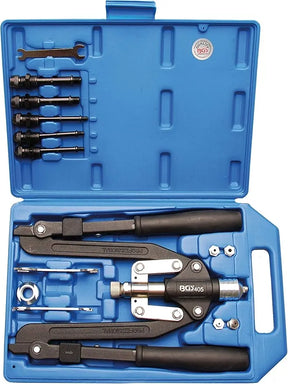 Long Arm Riveter Set, 3.2 - 6.4 mm, Aluminum, Steel, Stainless Steel Rivets, M4 - M10 Rivet Nuts