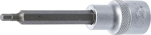  Bit Socket, 100 mm Length, 12.5 mm (1/2") Drive, Internal Hexagon 4 mm