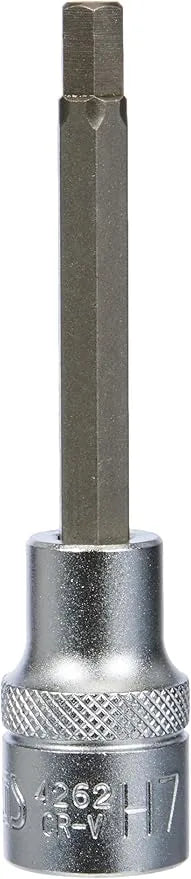 Bit Socket, 100 mm Length, 12.5 mm (1/2") Drive, Internal Hexagon 7 mm,
