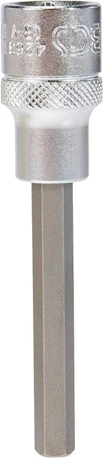 Bit Socket, 100 mm Length, 12.5 mm (1/2") Drive, Internal Hexagon 8 mm