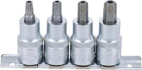 BGS 8885 Bit Socket Set, 12.5 mm (1/2") Drive, T-Star Tamperproof (Torx) T40 - T55, 4 pcs