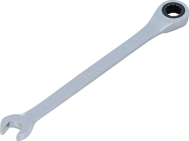 Ratchet Combination Wrench, 8 mm, 72 Teeth, 12-Point, Satin Chrome Plated