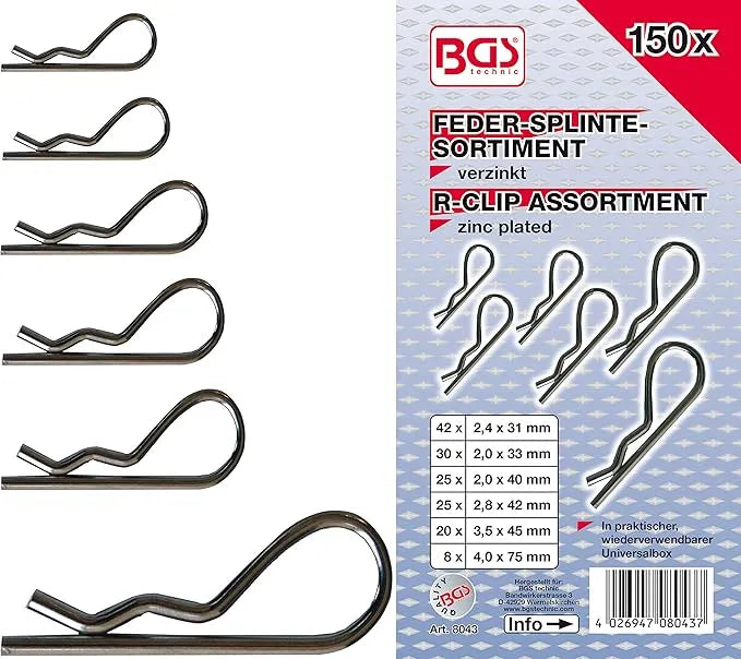 Snap Ring Assortment Ø 2.4-4.0 mm - 150 pc