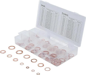 BGS Copper Seal Ring Assortment - Metric for Oil Drain Plugs - 75 pcs