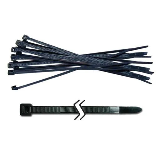 Black Nylon Cable Ties - 4.8mm x 300mm (100 Pieces) | Durable & UV Resistant