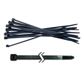 Black Nylon Cable Ties - 4.8mm x 380mm (100 Pieces) | Durable & UV Resistant