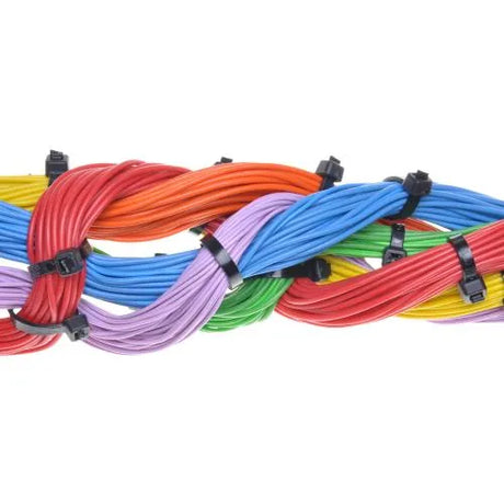 Black Nylon Cable Ties - 4.8mm x 380mm (100 Pieces) | Durable & UV Resistant