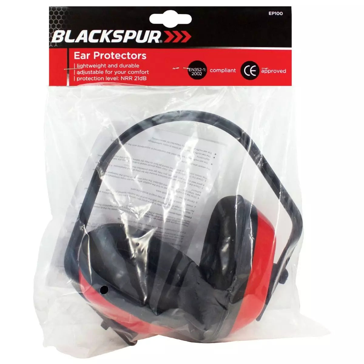 Blackspur Safety Ear Protectors Defenders Muffs Black
