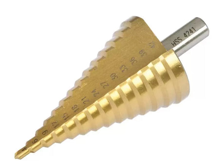 BlueSpot Step Drill 4-42mm - HSS Titanium Coated Precision Drill Bit