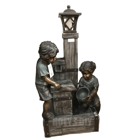 Boy & Girl Lighted Fountain