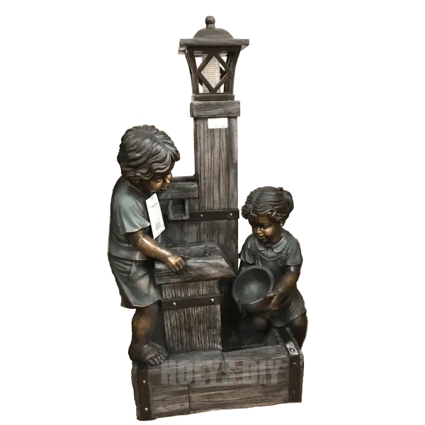 Boy & Girl Lighted Fountain